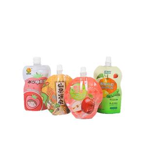 Plastic Custom Shaped Mylar Bag Nylon Packaging Laminated <b>Materials</b> Aluminum Foil Flat Top juice liquid Die Cut PET Pouch - Product Image 3