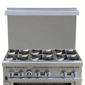 Acero inoxidable 36 "Gama de gas 6 Quemadores Cocina de gas comercial con 1 Hornos de convección - Product Image 4