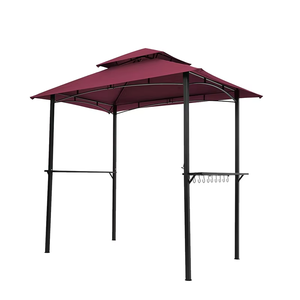 <span class=keywords><strong>Tente</strong></span> de gazebo en métal à double toit plat de 8x5 pieds facile à assembler pour le jardin. - Product Image 2