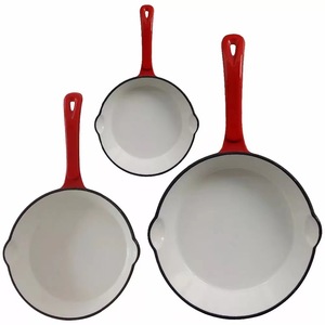 Sartén redonda de <span class=keywords><strong>hierro</strong></span> <span class=keywords><strong>fundido</strong></span> esmaltado, sartén antiadherente con mango largo para cocinar en casa, buena calidad, precio bajo - Product Image 4