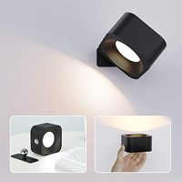 Lampe murale LED magnétique à rotation 360°, rechargeable par USB, à intensité variable par toucher, pour lecture, chambre à coucher