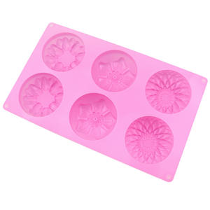 Силиконовая форма с 6 полостями для тортов, желейные пудинги и мыла ручной работы, 3 комплекта термостойких форм цветов, легко моющихся - Product Image 4