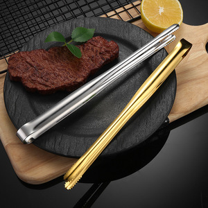 Bbq Tongs 304 Stainless Steel Anti Slip Heat Resistant Kitchen Steak Bread Tongs Korean Style Multifunctional Food <b>Clamp</b> - Product Image 2