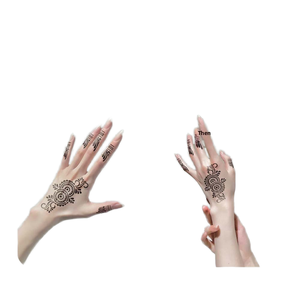 Adesivi per Tatuaggi Temporanei Personalizzati con Etichetta Privata, Design Henna Dipinto a Mano, Stencil Lavabile, Arte Corporea a Trasferimento d'Acqua - Product Image 6