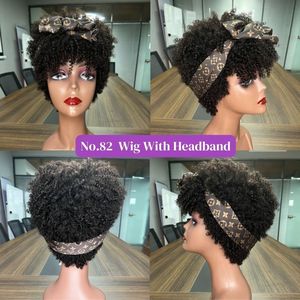 Perruque <span class=keywords><strong>Cheveux</strong></span> Humains Brésiliens <span class=keywords><strong>Afro</strong></span> Crépus, Courte, Fabriquée à la Machine, Avec Frange, <span class=keywords><strong>Cheveux</strong></span> Alignés Cuticules, Vente en Gros, Perruques Économiques pour Femmes Noires - Product Image 4