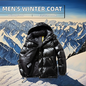 Doudoune Courte <span class=keywords><strong>Homme</strong></span> Coupe-Vent et Imperméable, Chaude et Respirante, à Capuche Épaisse en Gros - Product Image 3