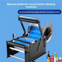 Machine d'étiquetage manuelle portable de bureau pour bouteilles en verre, avec applicateur d'étiquettes adhésives semi-automatique MH, impression de date