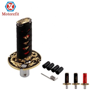 Motorefit หัวเกียร์ทรงดาบซามูไรทอง102มม. 152มม.,หัวเกียร์คาตานะโลหะถ่วงน้ำหนักสำหรับรถยนต์ทั่วไป