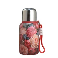 Thermos isotherme portable en acier inoxydable 316, style floral tendance, avec infuseur à thé, design élégant