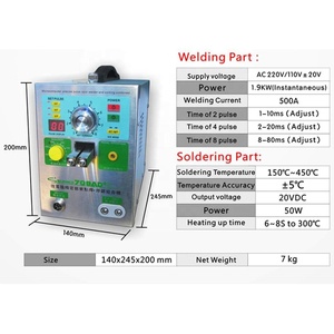 Soudeuse par points de batterie <span class=keywords><strong>SUNKKO</strong></span> <span class=keywords><strong>709AD</strong></span>+ Soudage par induction automatique à impulsions Batterie au lithium Pack de batteries 3.2KW Machine de soudage par points avec stylo 70B - Product Image 6