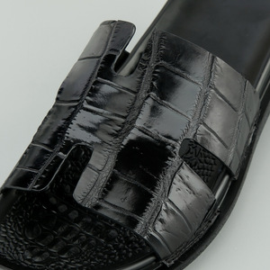 100% รองเท้าแตะผู้ชายหนังจระเข้นำเข้ารองเท้าหนังแท้ - Product Image 6