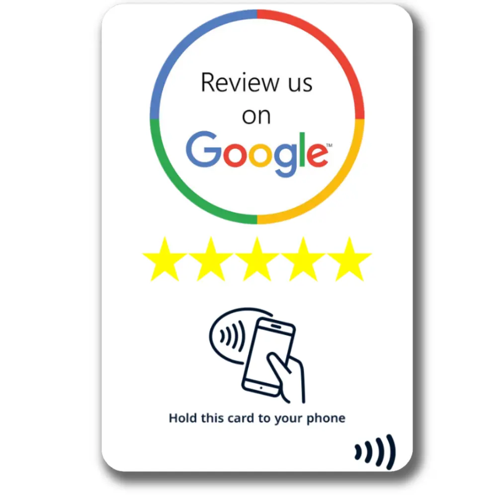 13.56Mhz NFC Chip Google Review RFID Card Custom NFC Social Media Card Review On Google