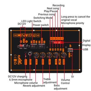 Mono-Kanal für 5.0 USB Digitaler Radioempfänger Verstärkerplatine TF MIC Aufnahme FM Drahtlose Musik AUX Heim 3-12W Ausgang - Product Image 2