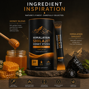 Natural Himalayan Shilajit Honey <b>Sticks</b> with Shilajit Resin Low-Sugar Oral Liquid for Energy Support - Product Image 3