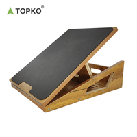 TOPKO Planche d'étirement des mollets inclinable réglable en bois de haute qualité pour l'exercice physique