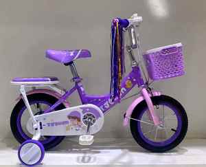 Vélo pour enfants <span class=keywords><strong>WEIZE</strong></span>, 16 pouces, en acier, avec roues d'apprentissage et panier, bleu, pour filles de 3 à 5 ans - Product Image 2