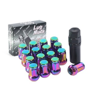 M12x1.5 màu đỏ hình nón ghế Hex bánh xe rim Lug Nuts W/cap + mở rộng 23mm x 53mm 20PC - Product Image 1