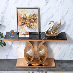 Consolle Moderna di Lusso in Argento, Mobile da Ingresso Classico per Soggiorno, Consolle con Specchio per Ingresso - Product Image 6