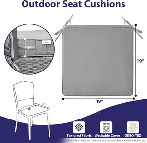Lot <span class=keywords><strong>de</strong></span> 4 <span class=keywords><strong>coussins</strong></span> <span class=keywords><strong>de</strong></span> chaise <span class=keywords><strong>de</strong></span> <span class=keywords><strong>jardin</strong></span> imperméables carrés <span class=keywords><strong>pour</strong></span> l'extérieur, <span class=keywords><strong>coussins</strong></span> <span class=keywords><strong>de</strong></span> siège <span class=keywords><strong>pour</strong></span> mobilier <span class=keywords><strong>de</strong></span> patio avec poignées et attaches, <span class=keywords><strong>coussins</strong></span> lombaires - Product Image 4