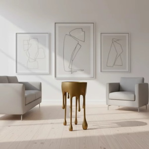 โต๊ะข้างทรงหยดน้ำละลายสไตล์นอร์ดิกสมัยใหม่ |   โต๊ะตกแต่งไฟเบอร์กลาสสุดหรูสำหรับตกแต่งแกลเลอรีงานศิลปะและเลานจ์สไตล์เรโทร - Product Image 5