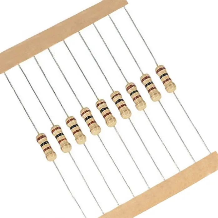 Standard Size Carbon Film Fixed Resistor 0.25W 1W 2W Carbon Film Color Code Resistors