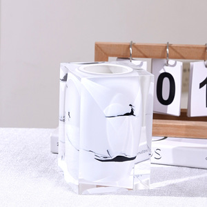 Acrylic Minimalist <b>Vase</b> Tabletop High Transparency Decorative Ornament Italian Design Style - Product Image 4