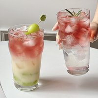 Verre à boisson créatif en gros pour restaurant, idéal pour jus, eau pétillante, thé au lait, latte glacé, café, bar, avec logo personnalisé