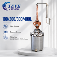 Alambic à whisky en cuivre certifié CE 100/200/300/400L, moteur électrique, pour distillation d'alcool à domicile