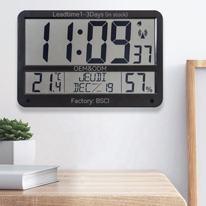 Khuyến mãi mới điện tử LCD Anh Đài phát thanh điều khiển báo động lớn ngoài trời giờ đồng hồ nguyên tử Máy tính để bàn chữ số đồng hồ treo tường cho tường - Product Image 1