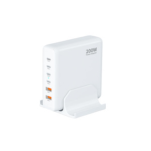 200W Universal para Ipad <span class=keywords><strong>Iphone</strong></span> 15 <span class=keywords><strong>Macbook</strong></span> Laptop Adaptador de corriente de escritorio Teléfono móvil Gan Cargador Tipo-C Estación de carga rápida - Product Image 2