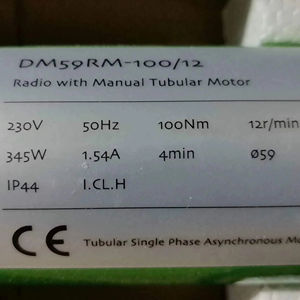 <span class=keywords><strong>Motor</strong></span> Tubular Dooya para Persianas Enrollables Motorizadas Eléctricas y Toldos de Tubo de 78 mm DM59RM-100/12 - Product Image 1