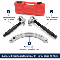 Kit de compresseur de ressort de suspension automobile robuste en acier au chrome-vanadium avec mallette rigide pour outil de réparation automobile professionnel CIHOO Tools