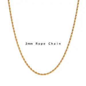 Necklace Women Heavy Chunky Twisted Chain Choker Necklace French Thick Twist 18K Gold Rope Chain Necklace Stainless Steel