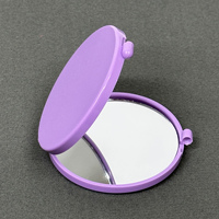 Miroir de maquillage pliable personnalisé OEM, miroir compact double face en plastique, miroir de poche
