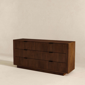 Mid Century Modern Solid Pine Wood Dresser with <b>6</b> <b>Drawers</b> TV Stand for Bedroom and Living Room Storage - Product Image 3