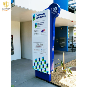 Shenroden menyediakan desain dan disesuaikan aluminium baja tahan karat bebas berdiri luar ruangan tahan hujan tanda Pylon dengan LED - Product Image 1