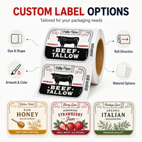 Label Stoples Lemak Sapi Kustom, Stiker Gulung Perekat Sendiri Tahan Air dan Tahan Minyak BOPP Putih untuk Kemasan Makanan