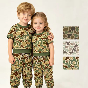 Custom Camouflage Boys Girls Outfits Wholesale Sibling Matching Styles <b>Toddler</b> Hunt Clothing Boutique Kids Factory Price Clothes - Product Image 2