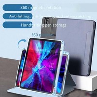 IPad Air 6/7-10.9 iPad 11 pouces universel magnétique rotatif à 360 degrés étui détachable PU + acrylique boucle Folio