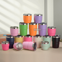 HIGHWIN Tasse à café en acier inoxydable multicapacity Anti-fuite Gobelet à café réutilisable à double paroi pour boissons glacées et chaudes