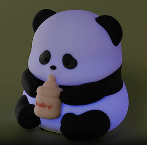 Small Cartoon Silicone Panda Night <b>Light</b> With Warm Colorful <b>Lights</b> <b>Touch</b> Control <b>LED</b> Bedroom Kids baby Nursing Lamp - Product Image 4