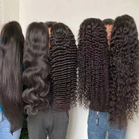 Peluca de Cabello Humano Indio Virgen con Ondas Sueltas y Encaje Frontal para Mujer, Sin Pegamento, HD Completo, Cutícula Alineada, Cabello Peruano