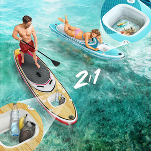 Planche de <span class=keywords><strong>paddle</strong></span> <span class=keywords><strong>gonflable</strong></span> double couche 10'6'' pour observation sous-marine, SUP, planche de surf, caméra d'<span class=keywords><strong>action</strong></span>, siège de kayak, sac à roulettes, EVA/PVC - Product Image 2