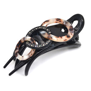 Pinces à cheveux en acétate de plastique et <span class=keywords><strong>strass</strong></span>, épingles à cheveux, pinces pour <span class=keywords><strong>chignon</strong></span>, support élégant, vente en gros, 1 pièce - Product Image 6