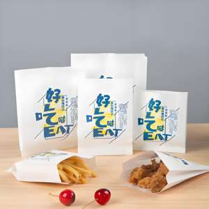 Witte, voedselveilige, vetwerende, sandwichbestendige, gecoate, waslaag-gevoerde papieren zakken voor bakkerijproducten, koekjes, snacks en friet. - Product Image 3