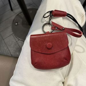 Small Wrist Neck Hanging Storage Purse Leather <b>Mini</b> Earphone case Fashion Accessory <b>Bag</b> Multi-way Carry Earbud Coin <b>Bag</b> - Product Image 1