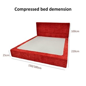 Set <span class=keywords><strong>Letto</strong></span> in Schiuma Comprimibile ad Alta Densità con Morbida Struttura, Testiera <span class=keywords><strong>a</strong></span> Parete con Velcro e Rivestimento Lavabile - Product Image 5