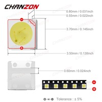 CHANZON 3535 SMD LED diode électroluminescente lampe puce Cool froid blanc lampe perle Micro 3V 1W bricolage PCB Circuit LCD pour rétro-éclairage TV