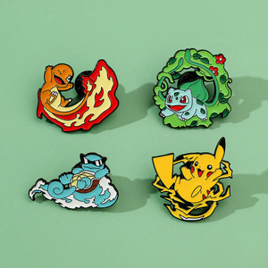 Металлический значок-брошь с дизайном Покемонов в стиле аниме, односторонний, с черным никелевым покрытием, цифровая печать, литье - Product Image 5