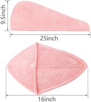 Serviette de cheveux en microfibre corail éponge tricotée pour séchage rapide, bandeau de douche et spa, turban en velours personnalisé pour femme
